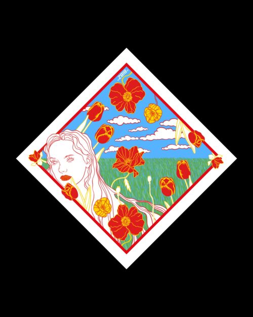 "Poppies" headscarf